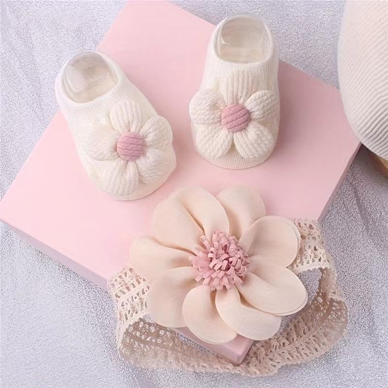 Toddler Sock Set - Rambut bunga bayi dengan set kaus