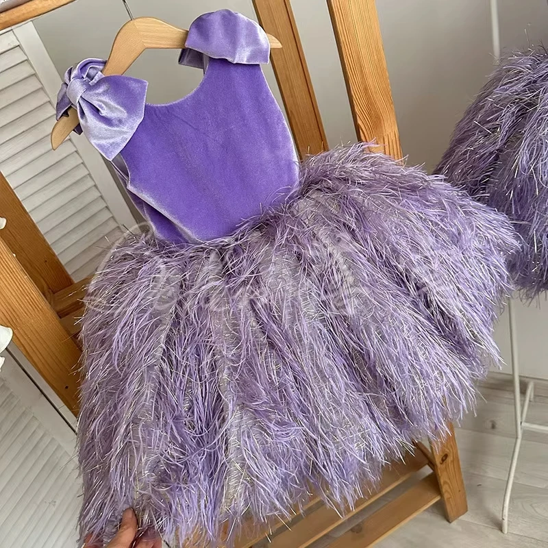 Baby Clothing Dresser - Gaun Tanpa Lengan Bulu Putri Bayi