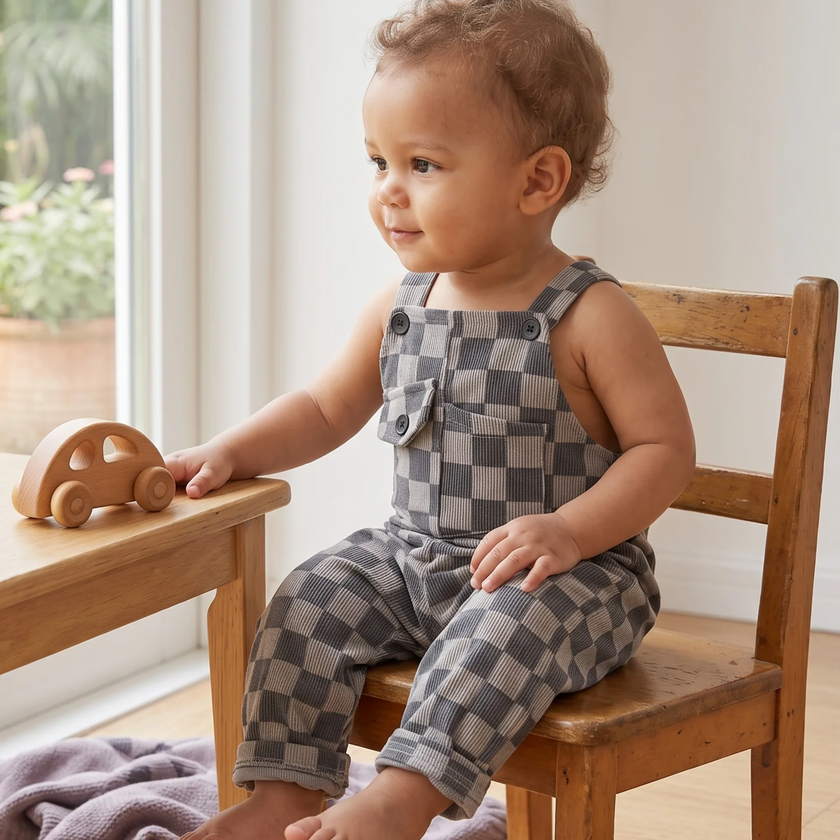 Baby Clothing Jumpers - Celana Jumper Kotak-kotak Bayi Laki-laki Musim