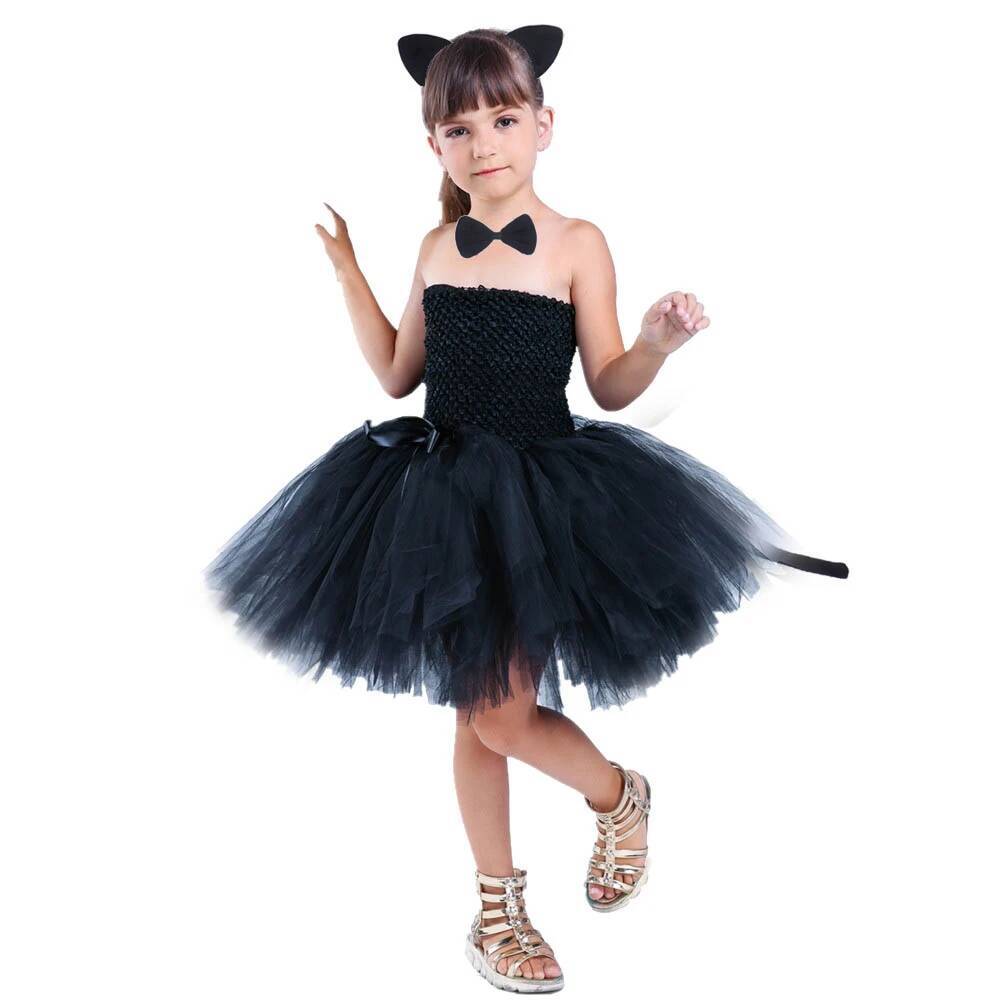 Baby Clothing Dresser - Gaun Tutu Kucing Hitam Lucu Gaun