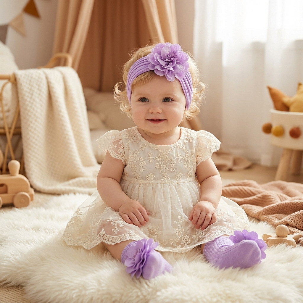 Set Dua Potong Headband dan Ka - Toddler Sock Set ulasan dan harga