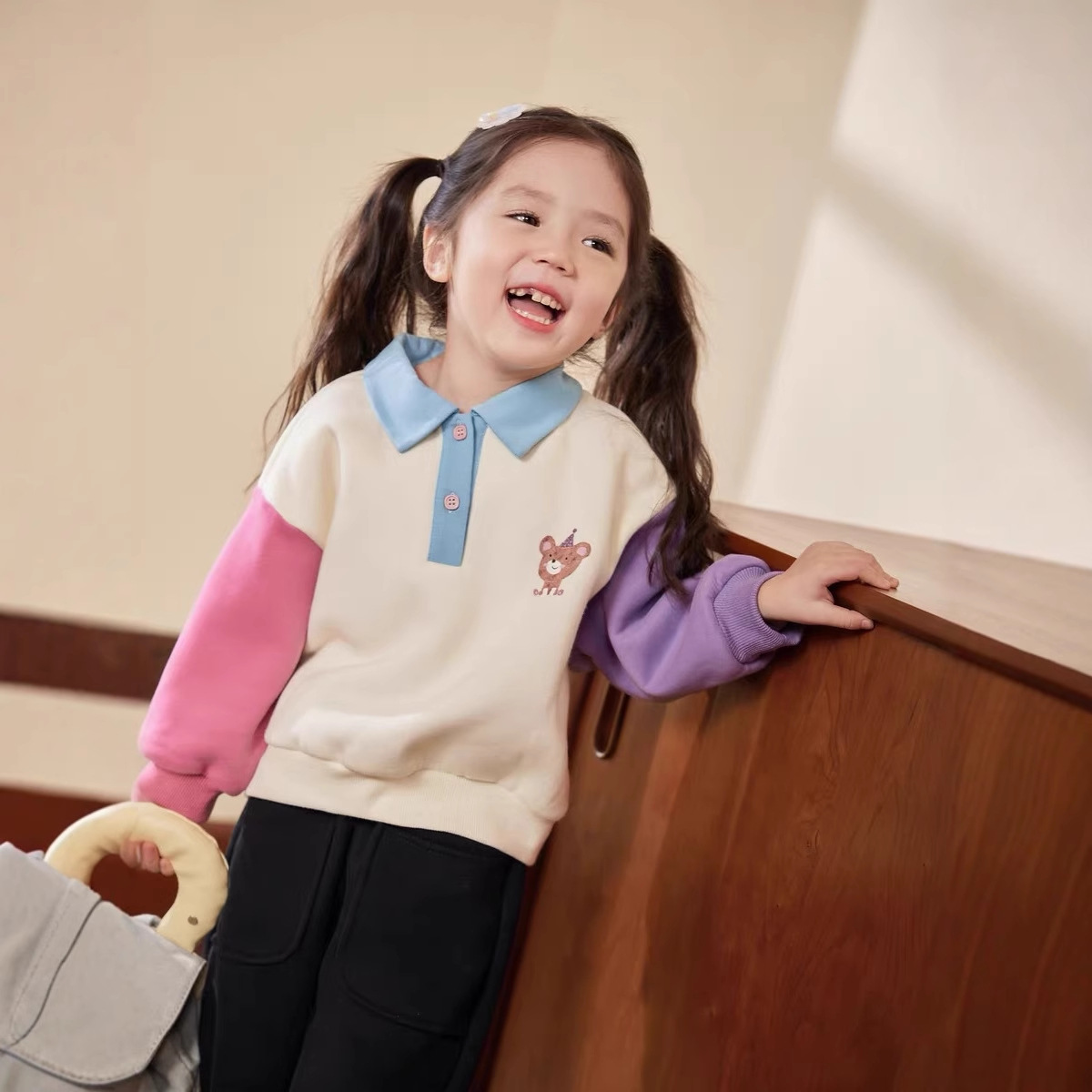 Pakaian Rumah Krim Kerah Polo  - Baby Clothing Winter ulasan dan harga